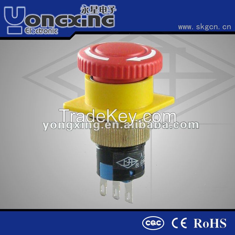 16mm emergency push button switch with waterproof cover