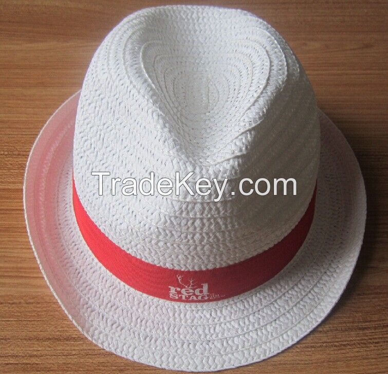 fashion paper straw fedora hat