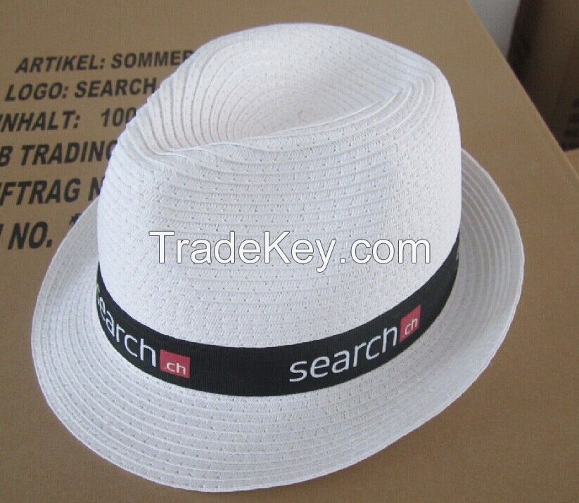 fashion paper straw fedora hat