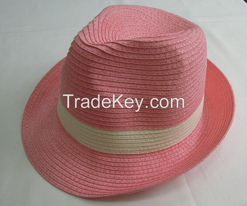 fashion paper straw fedora hat