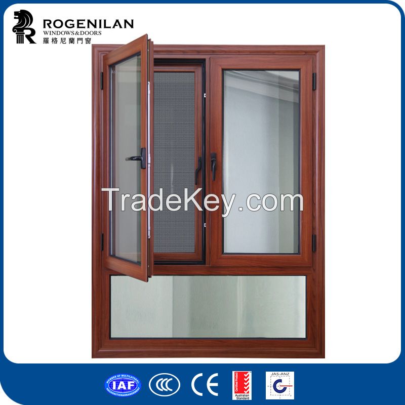 Rogenilan 108 series aluminium casement window with mosquito net