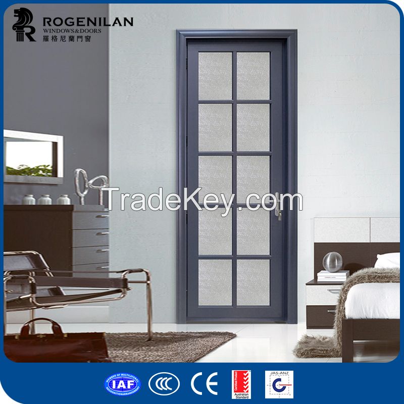 Rogenilan 45 series aluminium casement frosted glass door for bathroom