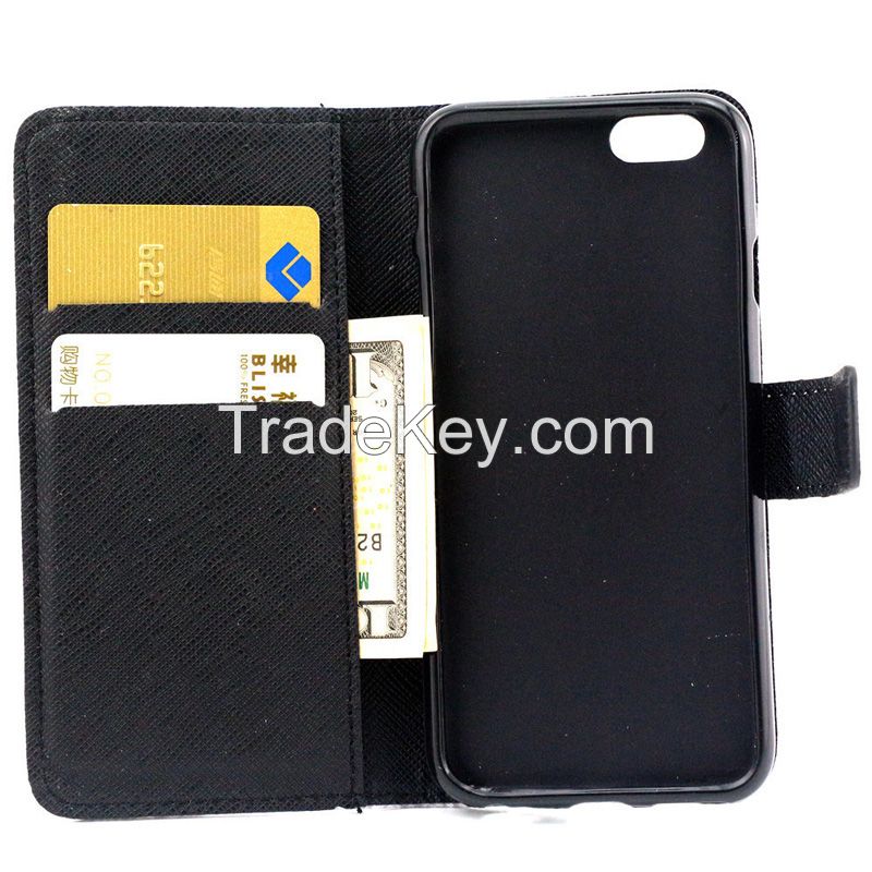 Painting Luxury PU Leather Card Slot Cover Case Wallet For iPhone 6 6G 4.7 INCH (Color: Multicolor)