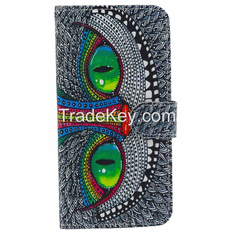 Painting Luxury PU Leather Card Slot Cover Case Wallet For iPhone 6 6G 4.7 INCH (Color: Multicolor)