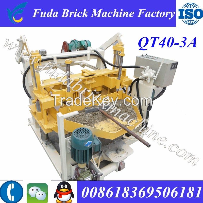 QT40-3A smally hydraulic concrete hollow block machine