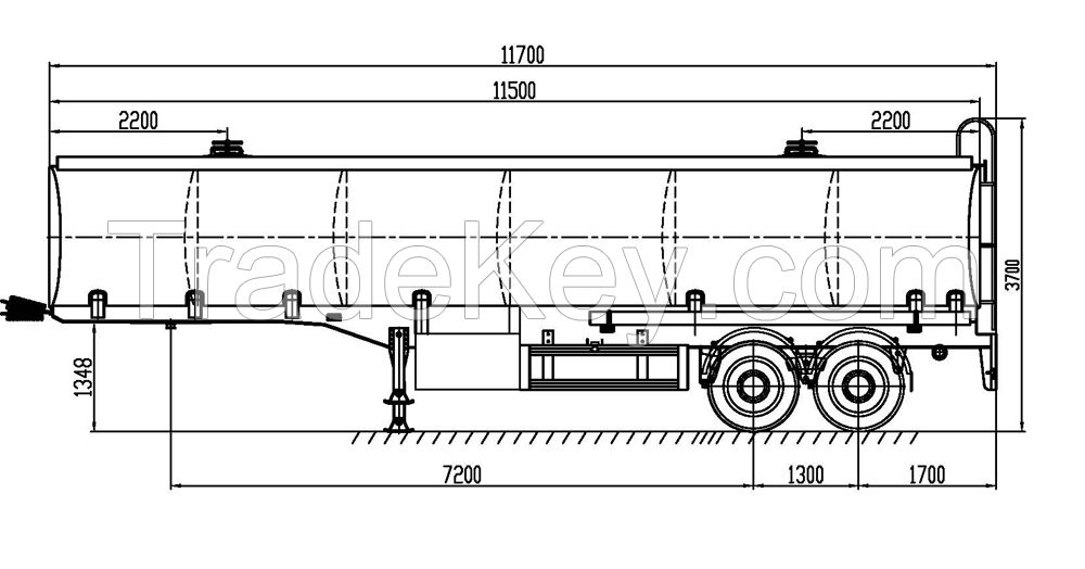 50000litres Diesel Fuel Petrol Oil Tanker Semi Trailer / Truck Semitrailer