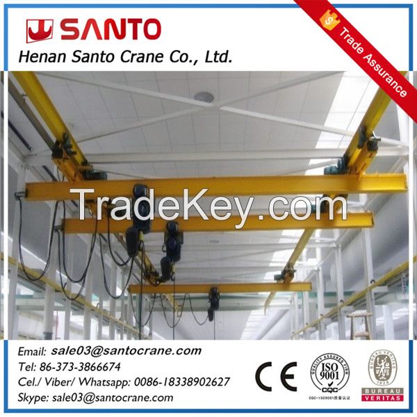 lx model eot single girder hanger underslung overhead bridge crane with ce iso