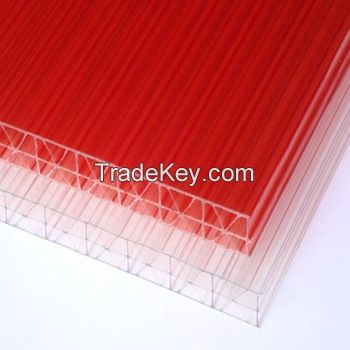 UNIQUE 50 micron UV blocking triple wall hollow polycarbonate sheet for building material