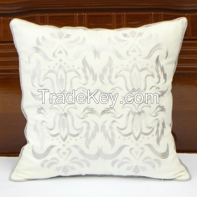 Abstract Baroque Pattern Embroidered Cushion Cover