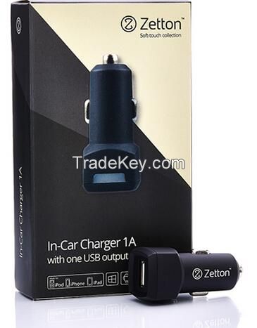 mini soft touch In-Car charger 1A + 1USB for charging