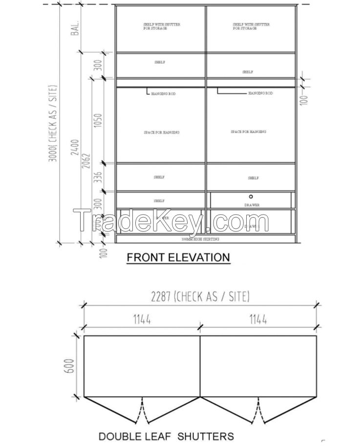 bedroom wall wardrobe design