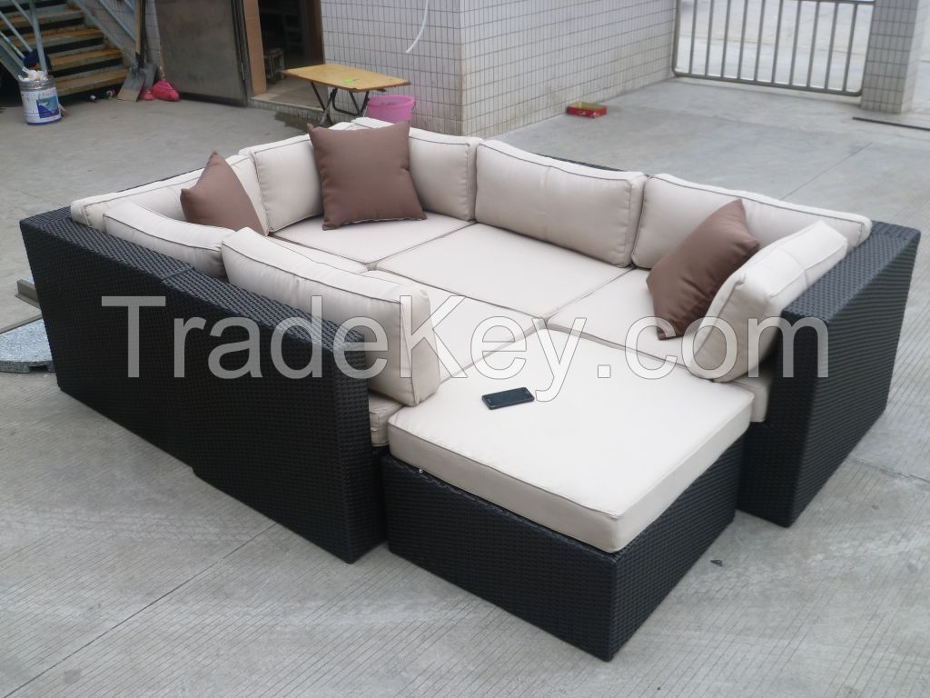 For garden leisure used outdoor furniture rattan sofa