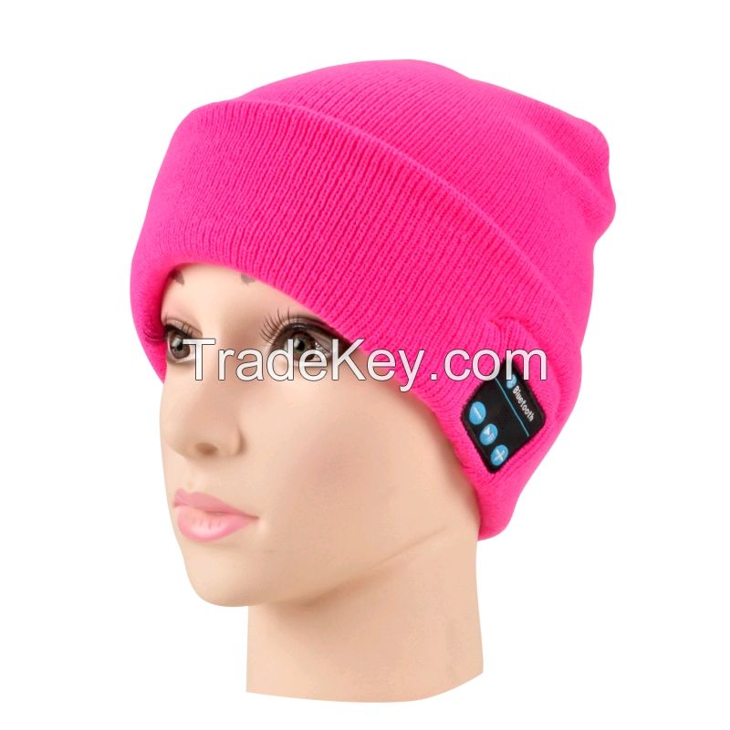 Wholesale Fabric Bluetooth Beanie Hat With Headphone Smart Bluetooth Beanie Music Knitted Hat Winter MP3 Women / Men Cap