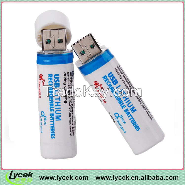 2 pcs USB Rechargeable Batteries 18650 3.7V usb battery with LED Lights