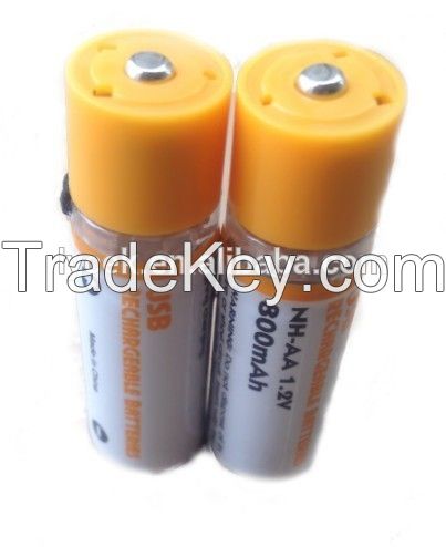 Durable 1.2v Ni-mh dry USB rechargeable Battery