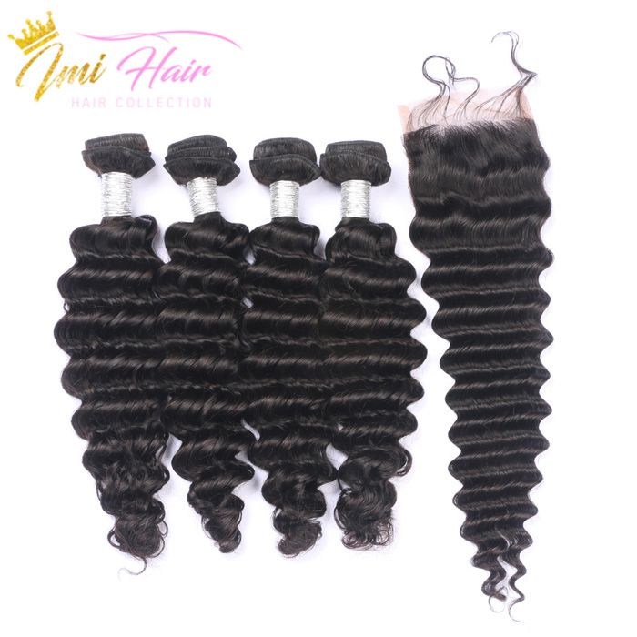 High Quality 10A Grade 100% Remy Human Hair Extension Deep Wave Bundles