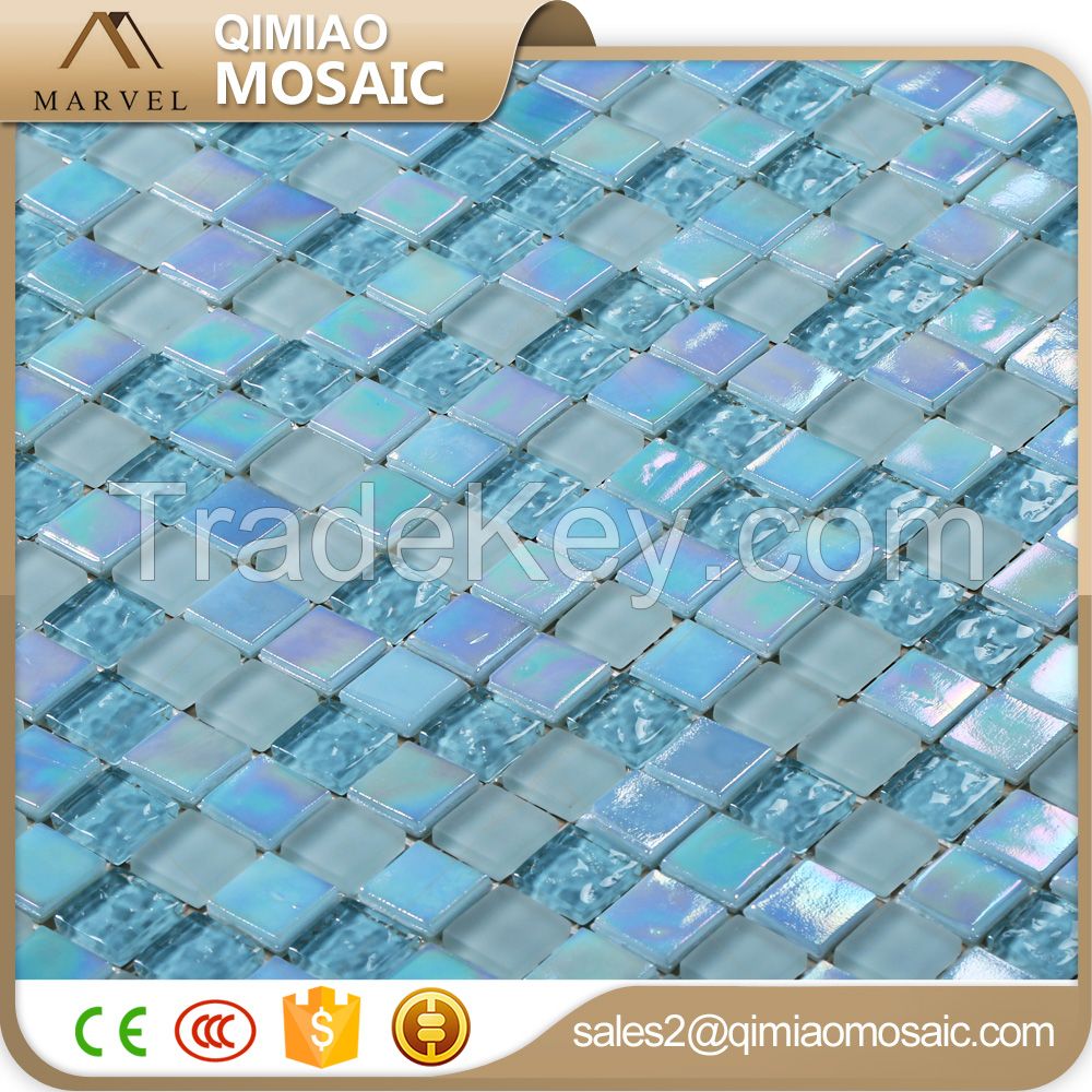 Cobalt Blue Iridescent Glass Mosaic for Swimming Pool Tiles