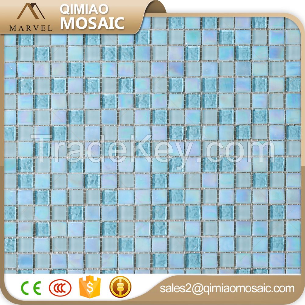 Cobalt Blue Iridescent Glass Mosaic for Swimming Pool Tiles