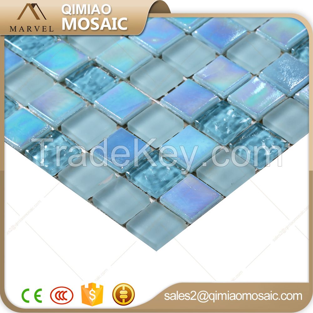 Cobalt Blue Iridescent Glass Mosaic for Swimming Pool Tiles