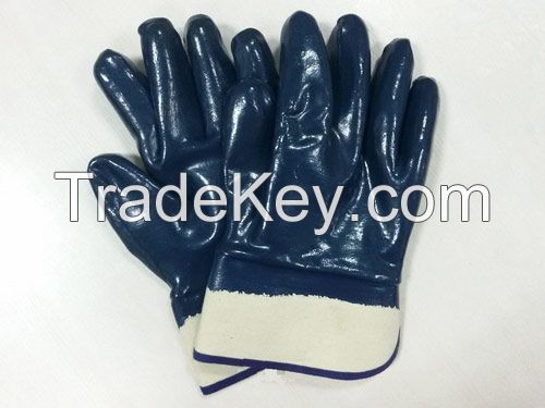 fully blue nitrile dipped winter work glove