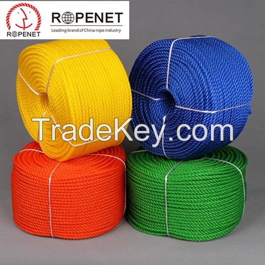 3 Strand PP Polypropylene Monofilament / Multifilament Twist Rope, PP Mono / Multi Rope for Sale