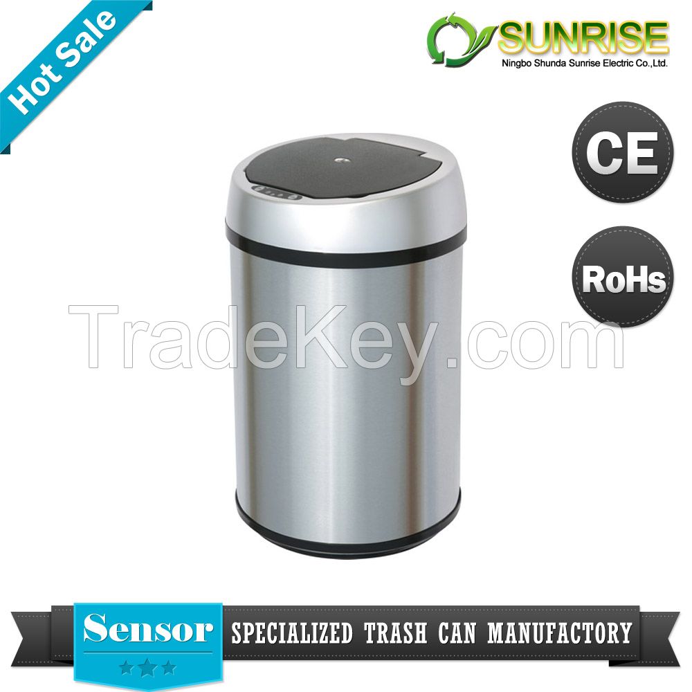 sensor stainless steel round waste bin