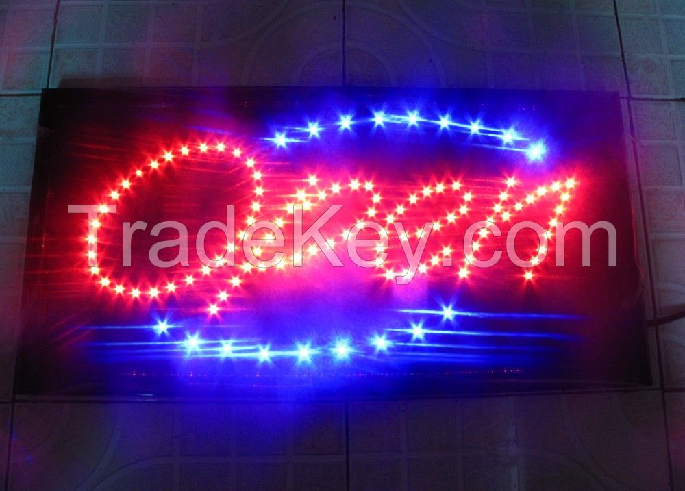 outdoor weatherproof ABS led illuminated shop show open sign