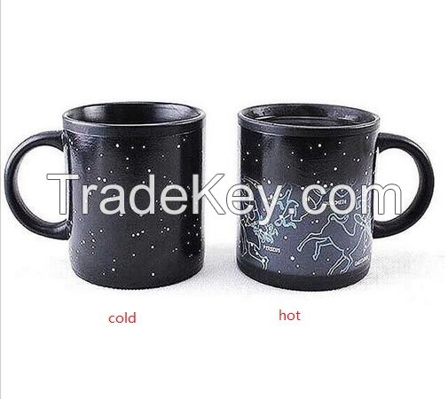 12 Twelve color changing heat sensitive ceramic constellation mug 11oz