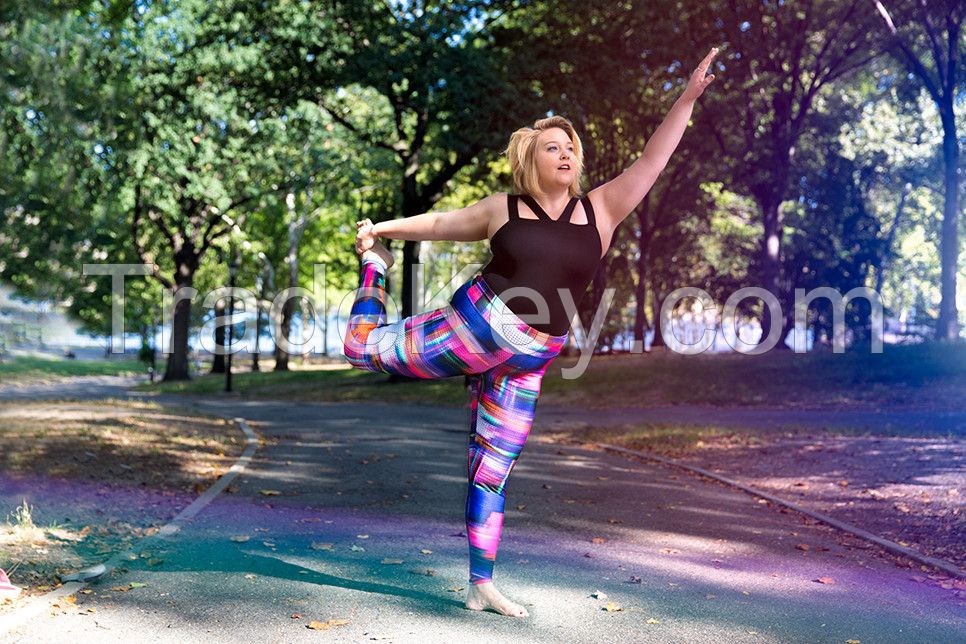 Plus Size Custom Printing Sublimation Yoga Leggings