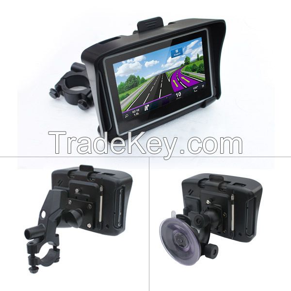 4.3 inch HD 8GB Internal waterproof IPX7 Bluetooth GPS navigator motorcycle + Windows CE 6.0+ Free Maps