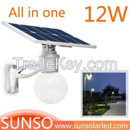 8W Integrated solar powered LED yard, security, security, Prairie light with motion sensor function