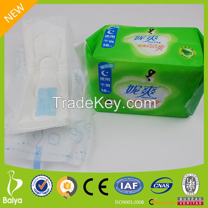 280mm OEM Mesh Topsheet Super Absorbent Breathable Best Sanitary Napkins