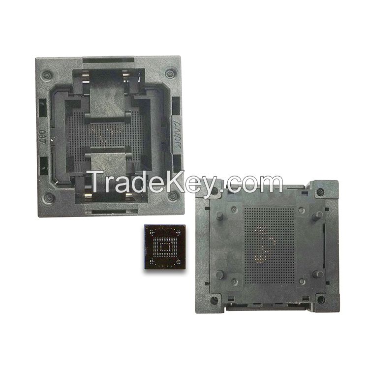 eMMC test socket, size 11.5x13_0.5mm,Clamshell structure, for BGA 153 and BGA 169 testing, eMMC adapter,eMMC data reading