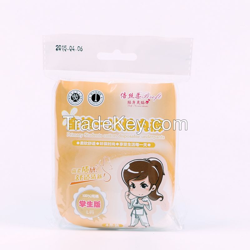 Wholesale pure cotton disposable teen girl underwear