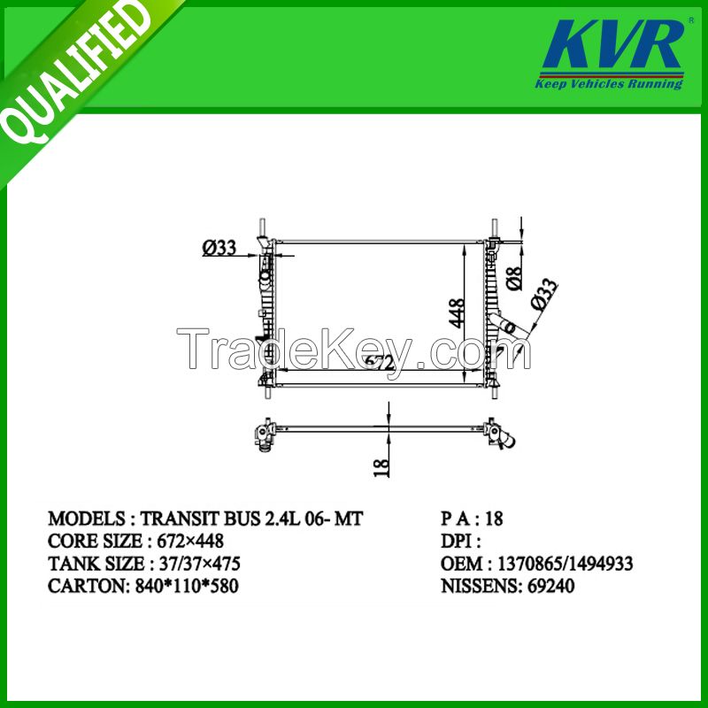 Luxury Radiator  FOR HYUNDAI FRANSIT BUS 2.4 L06-