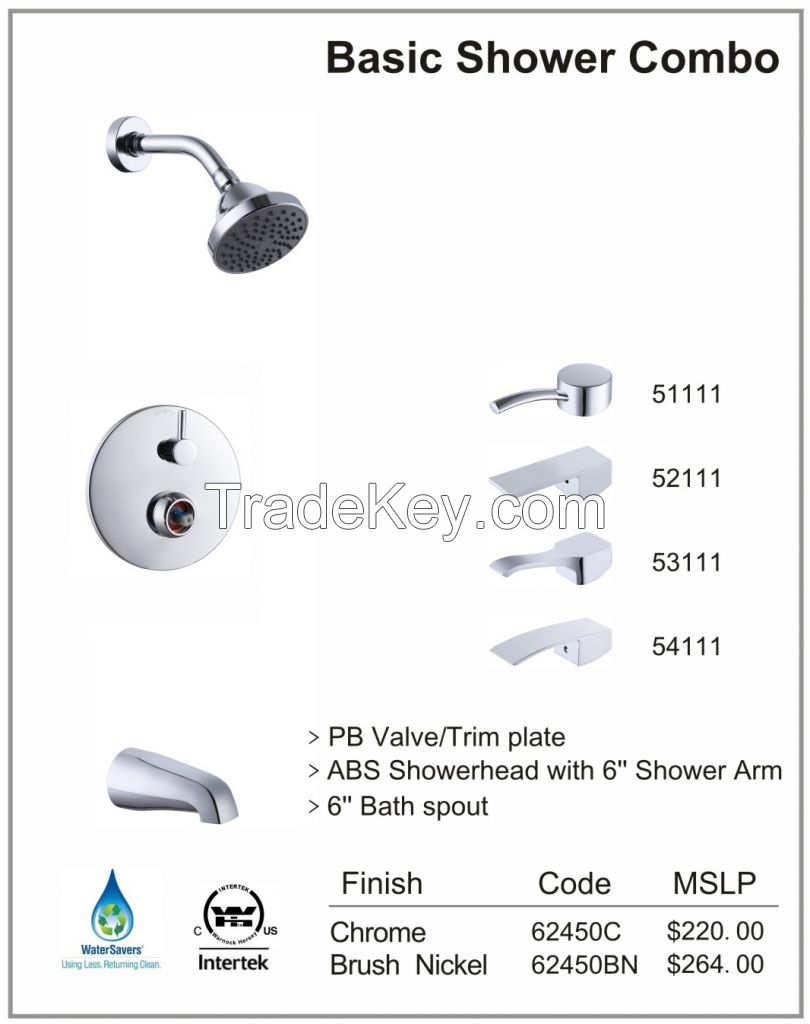 Basic Shower Combo with Pressure Balance Valve