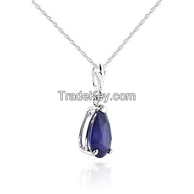 9ct White Gold Belle Necklace with 1.50ct Sapphire Pendant