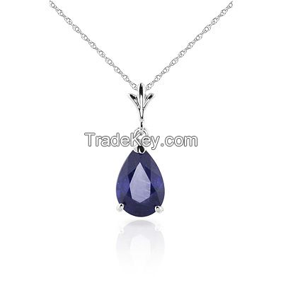 9ct White Gold Belle Necklace with 1.50ct Sapphire Pendant