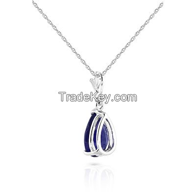 9ct White Gold Belle Necklace with 1.50ct Sapphire Pendant