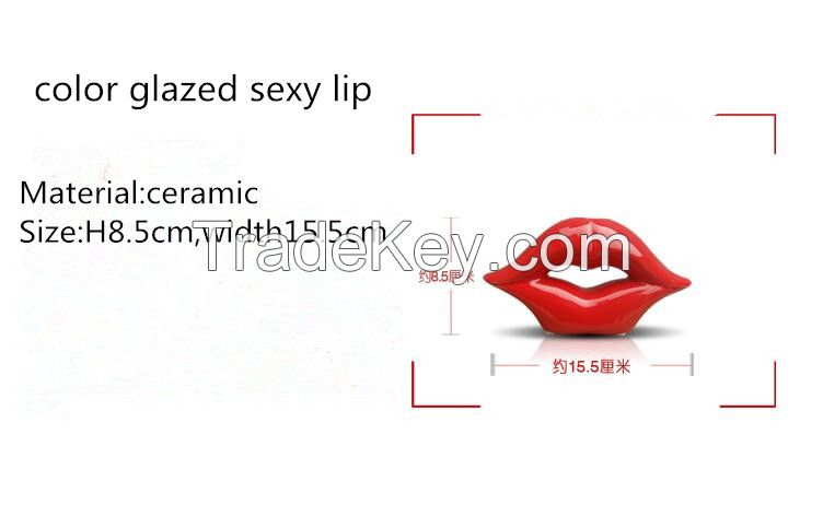 modern  minimalist kissing lip color glazed for wedding for lover for gifts