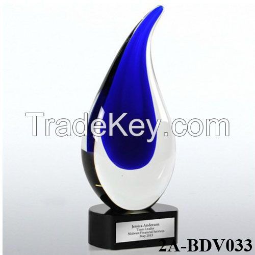 Blue Teardrop Art Glass Craft