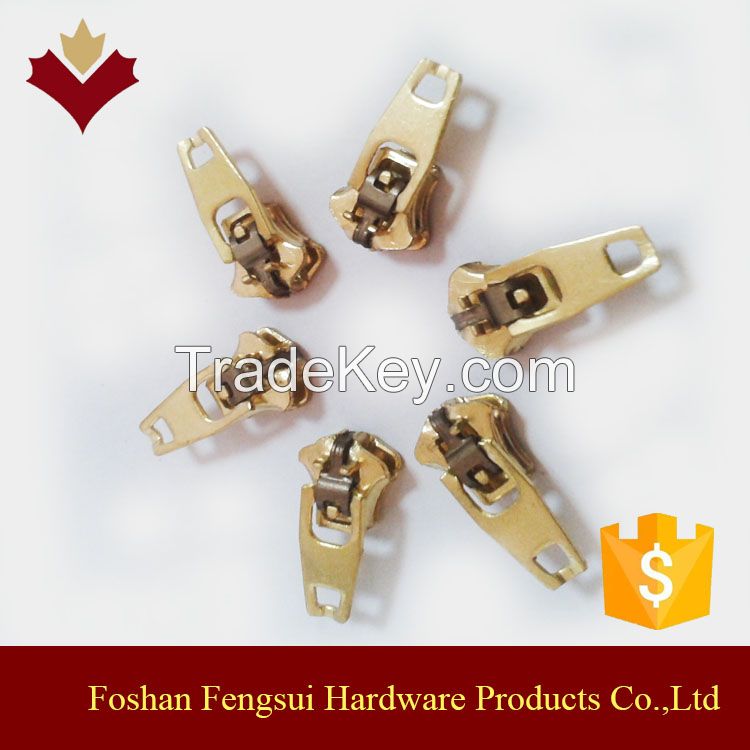 4 Spring Lock(YG) Copper Jacket Zipper Slider