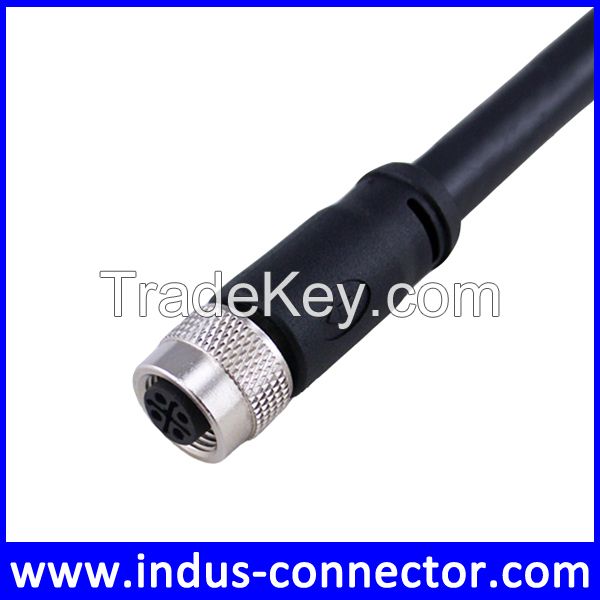 IP67 watertight straight type m12 4pin(3+PE) s code shield car connector cable