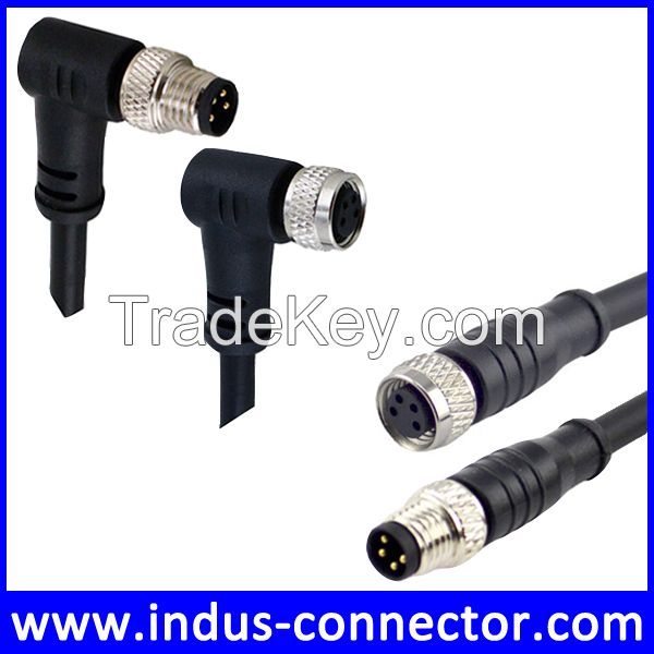 IP67 IP68 waterproof m8 3pin 4pin pcb connector cable