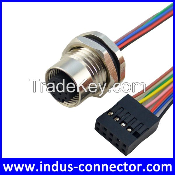 IP67 3pin 4pin 5pin 8pin 12pin panel mount male female waterproof m12 connector