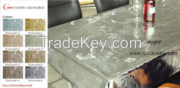 Deluxe water -proof, openhanded Brushed metallic table cloth, popular in South America