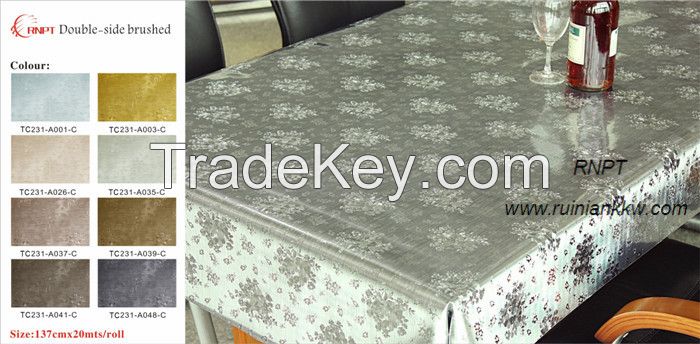 Deluxe water -proof, openhanded Brushed metallic table cloth, popular in South America