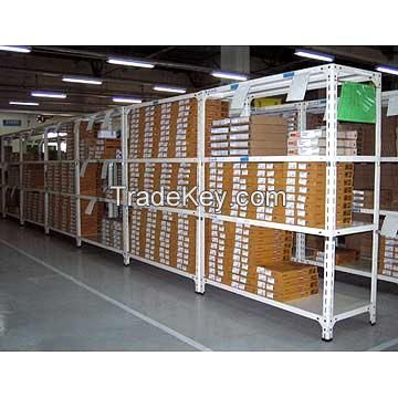 Light duty storage racks for warehouses and distribution store