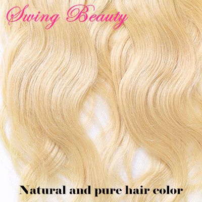 Clip-in Natural Blonde Curly Human Hair Extension