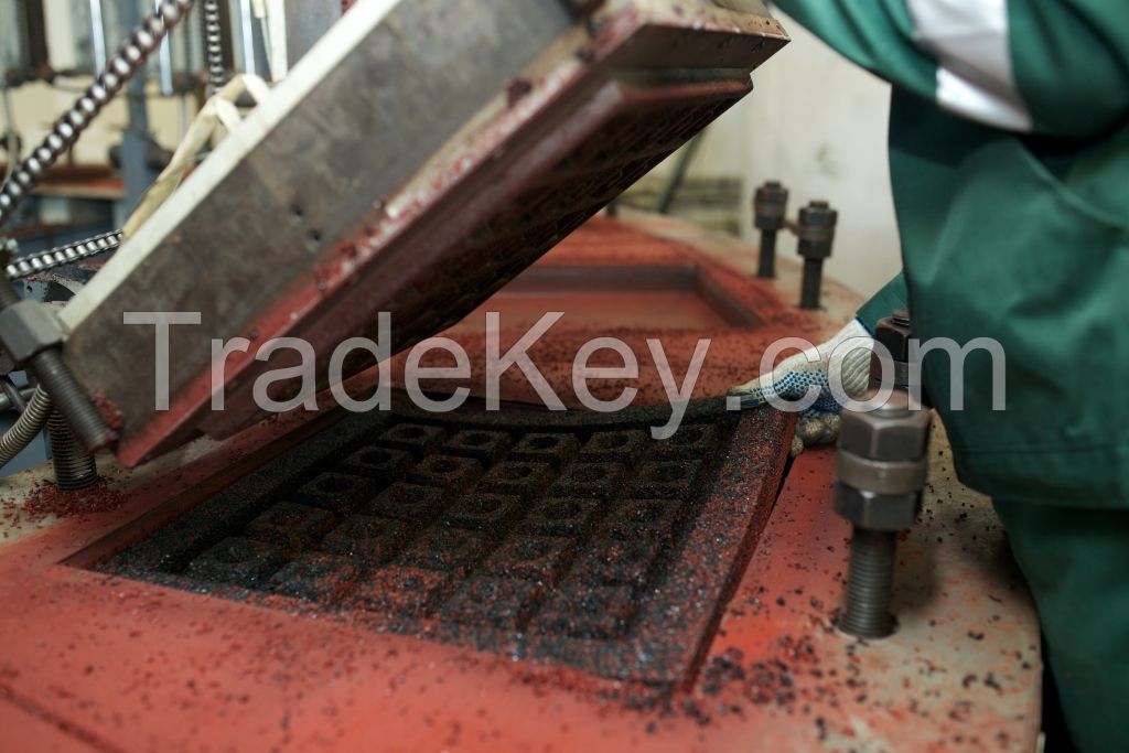 Rubber tile production plant